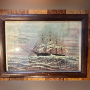 Old picture of a ship at sea